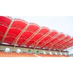 High Strength Light Steel Structure Stadium Welding Bending Cutting Services ISO9001 Certified for Football Basketball Bleacher