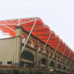 High Strength Light Steel Structure Stadium Welding Bending Cutting Services ISO9001 Certified for Football Basketball Bleacher