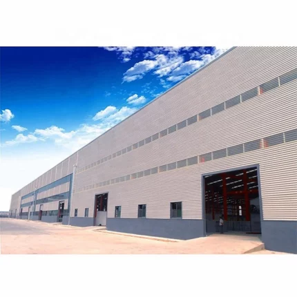 Light Steel Structure Big Span Double Bay Metal Plant Steel Frame Workshop Prefab Steel Industrial Park with Solar Panel