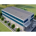 Light Steel Structure Big Span Double Bay Metal Plant Steel Frame Workshop Prefab Steel Industrial Park with Solar Panel