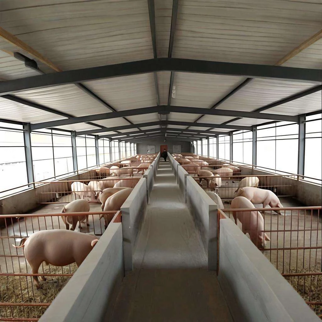 product_image_1777398838 PEB Galvanized Steel Structure Modern Pig Farming Automatic Hog Shed Prefab Pig Pen Feeding System Cow Shed 30-Year Warranty