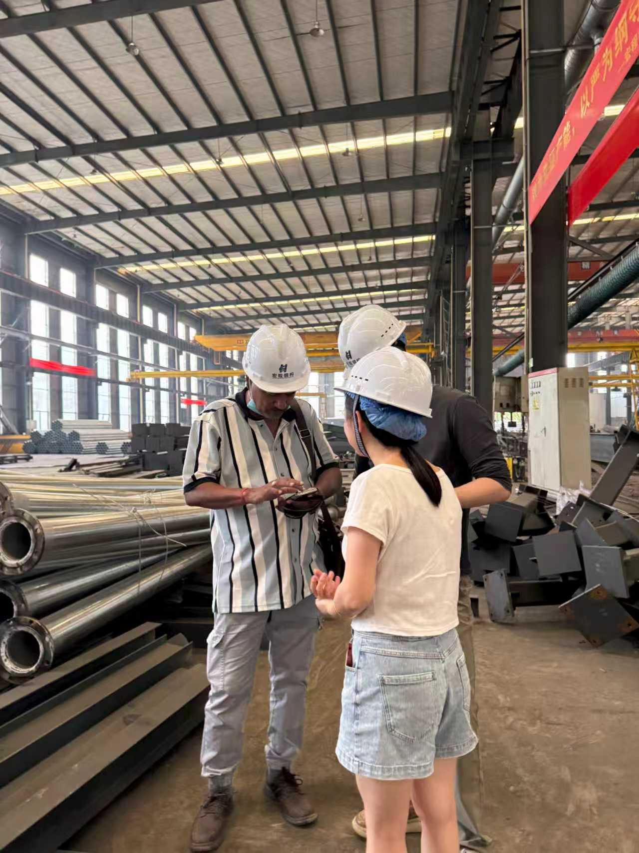 Client discussing products