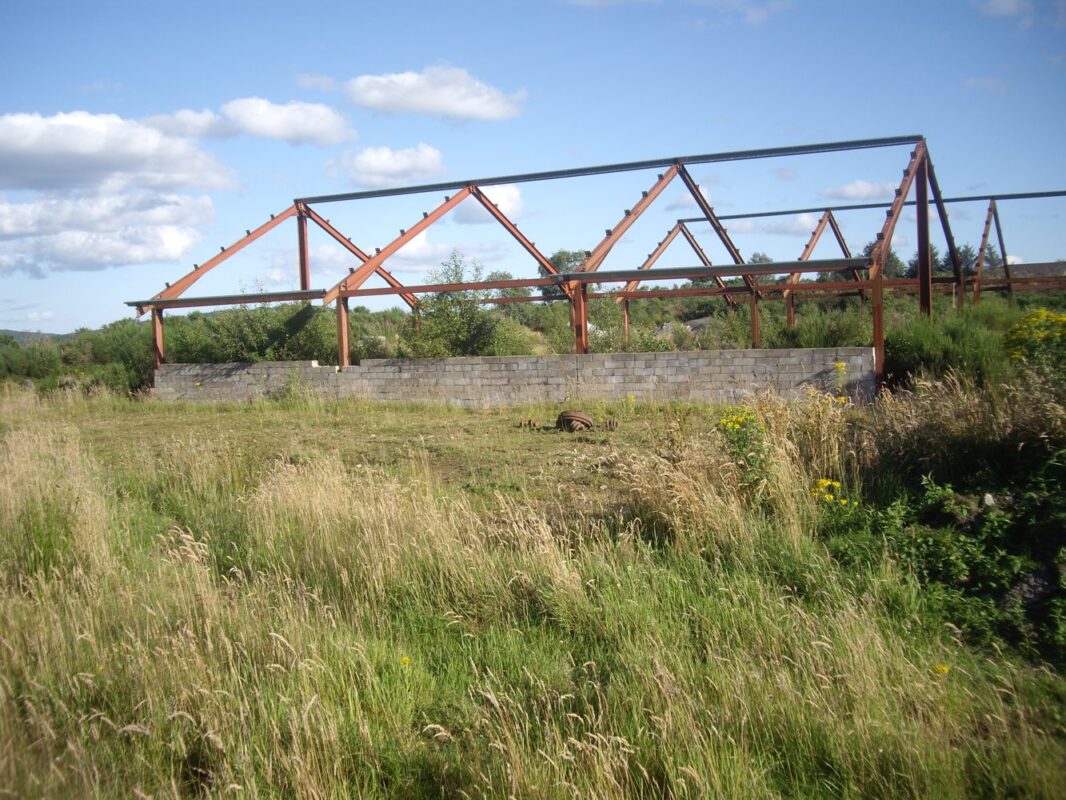 Prefab steel warehouse Ghana gable steel frame construction real photo