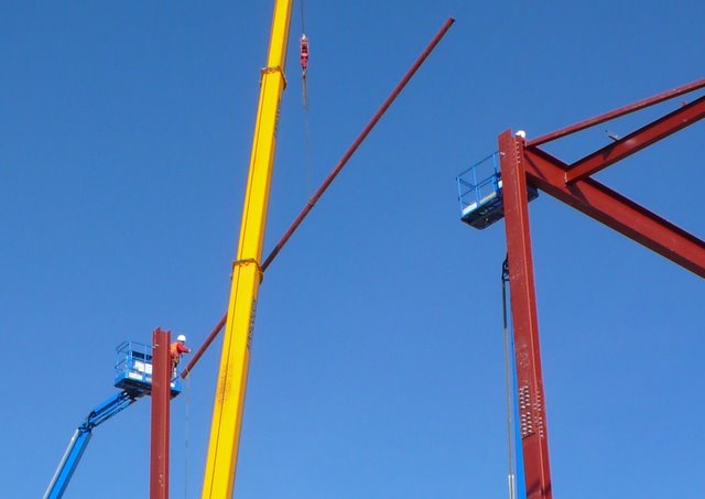 Real industrial steel frame erection for South Africa factory building procurement