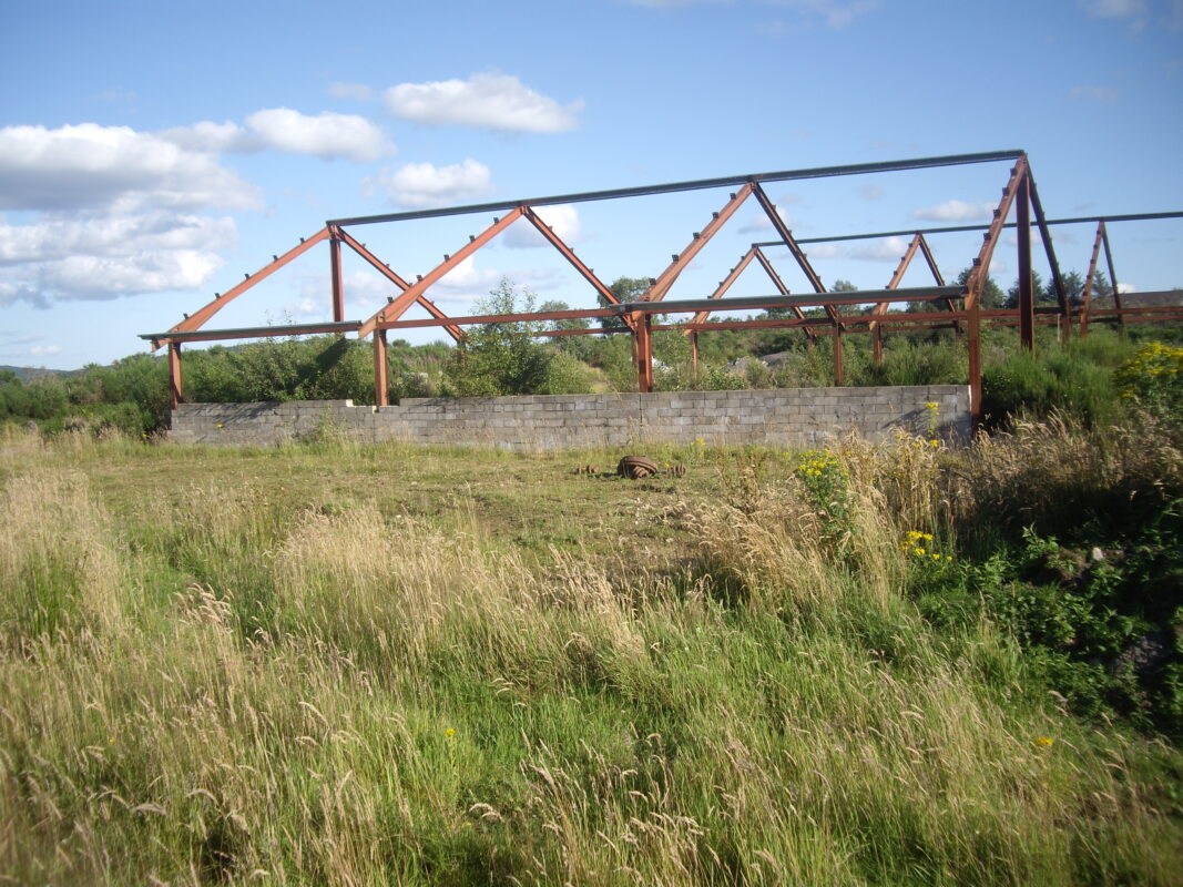 Real rural steel frame construction photo for a Malaysia poultry house steel structure