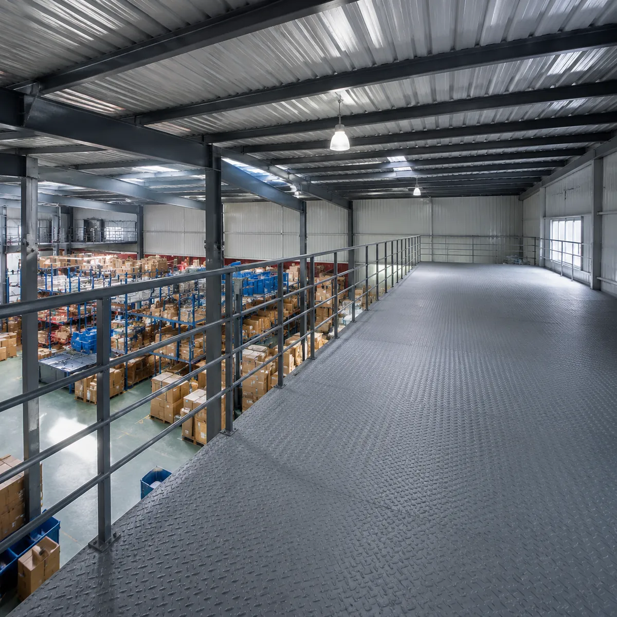 illustrative image for Steel Mezzanine Floors for Warehouses: Adding Second-Level S