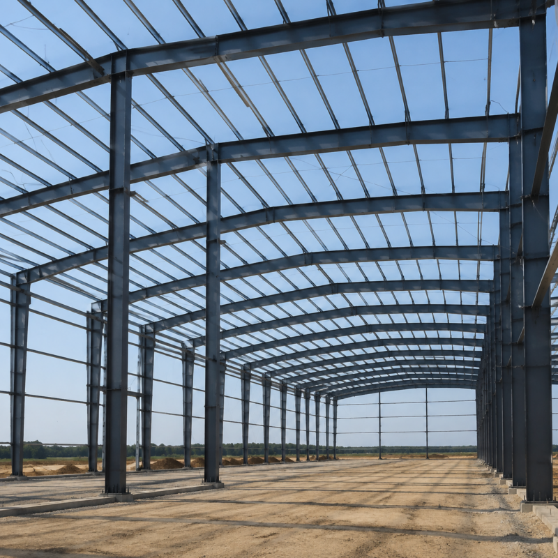 Pre-engineered portal frame steel building