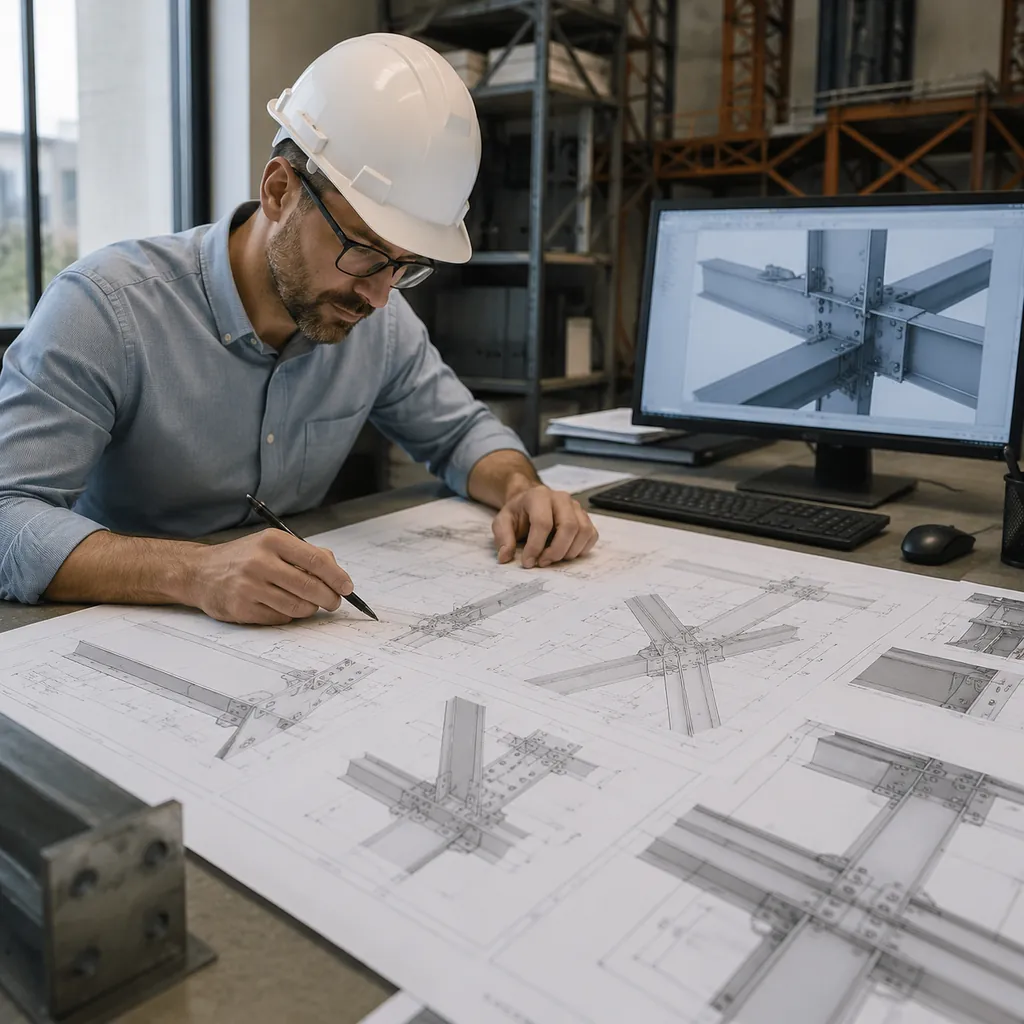 Shop drawing review stage of a steel building order