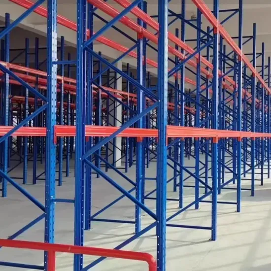 Pallet racking system inside a steel warehouse building