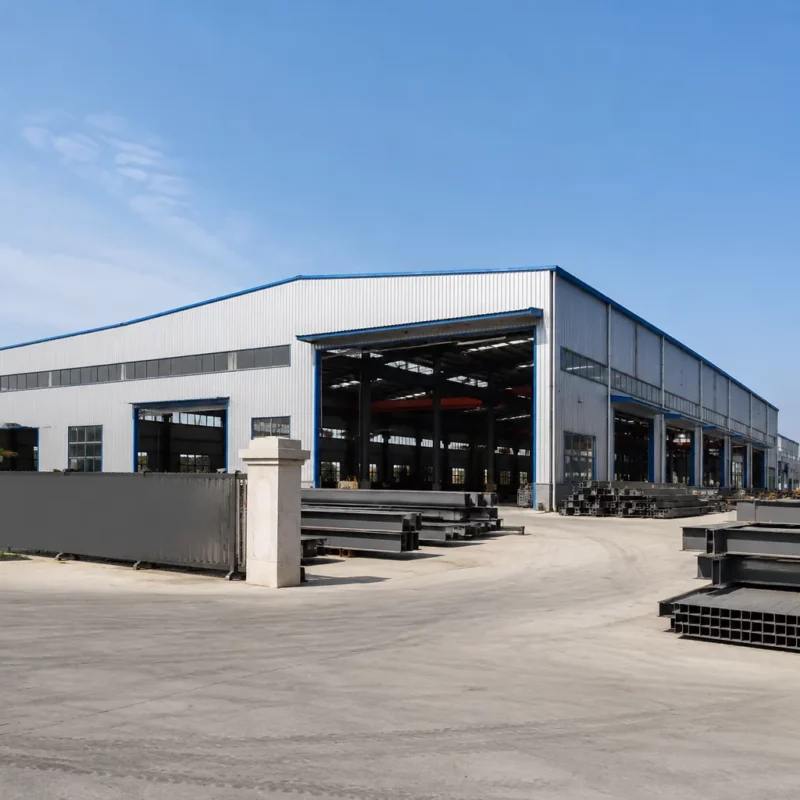 Steel building factory workshop exterior - illustrative
