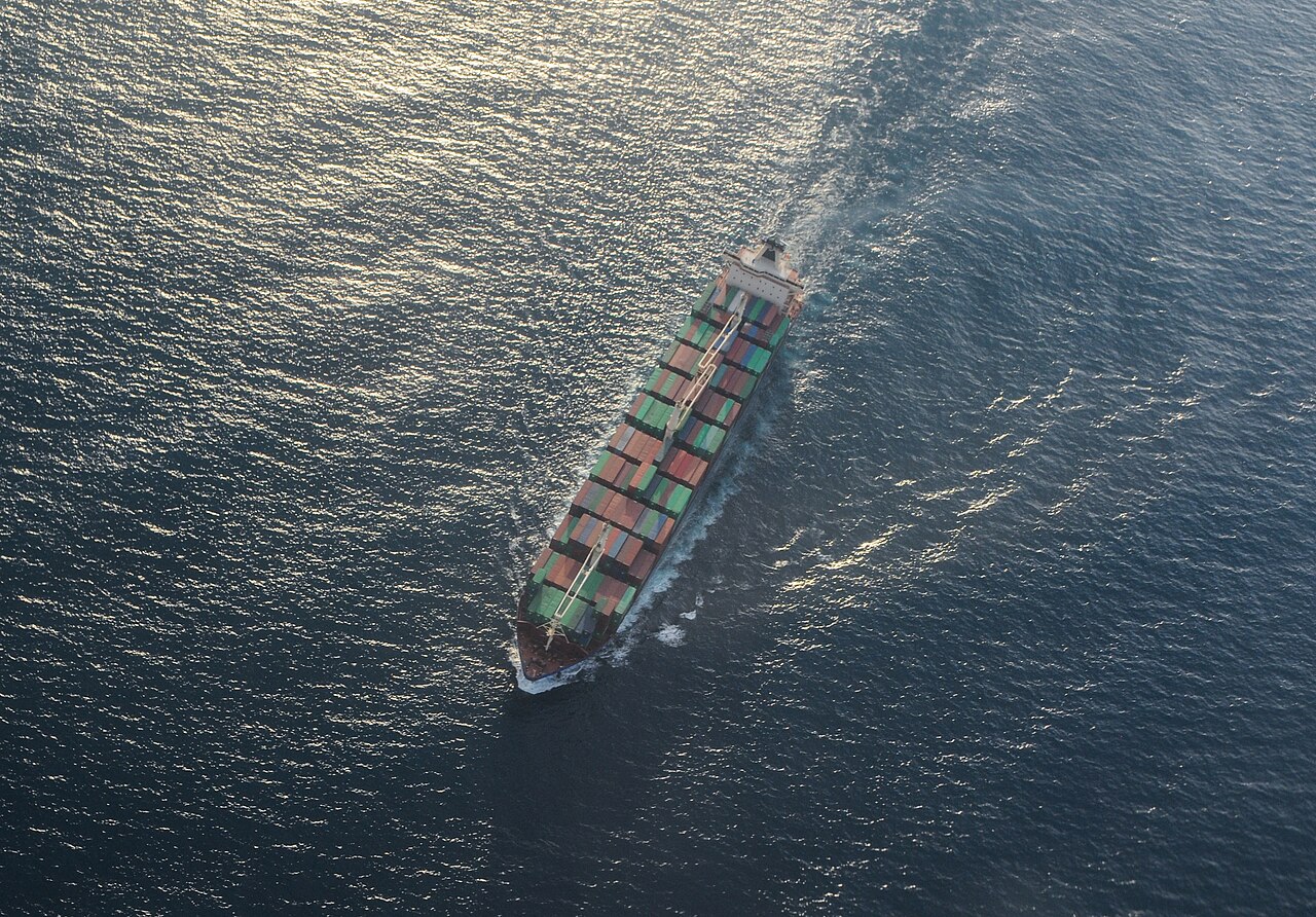cargo ship loaded with containers - illustrative