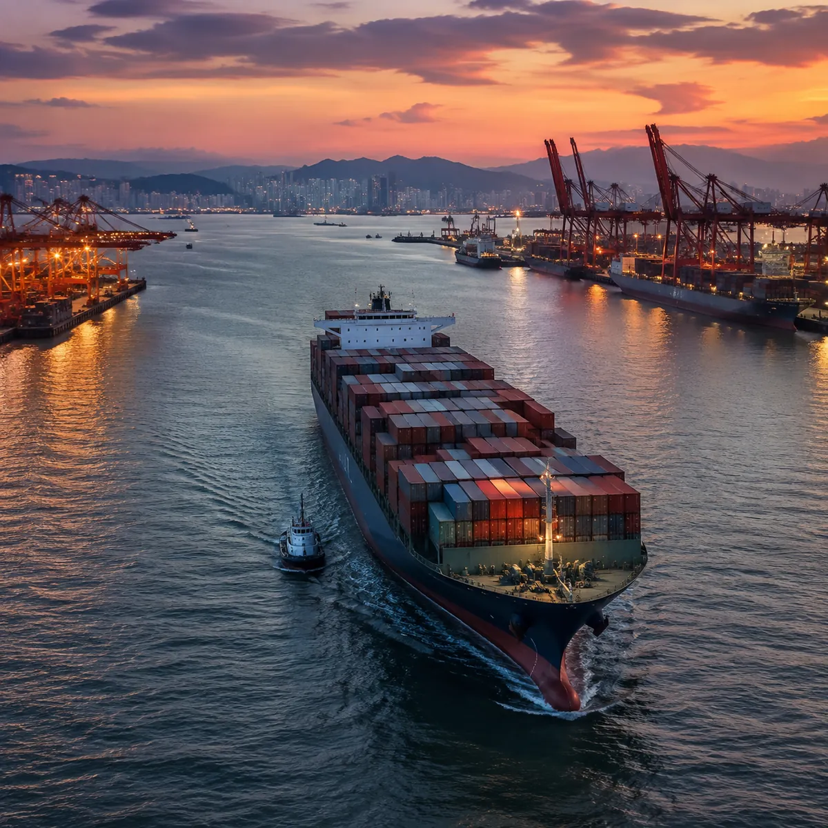 How a Steel Building Ships From a Chinese Factory: the Port-to-Port Journey - illustrative