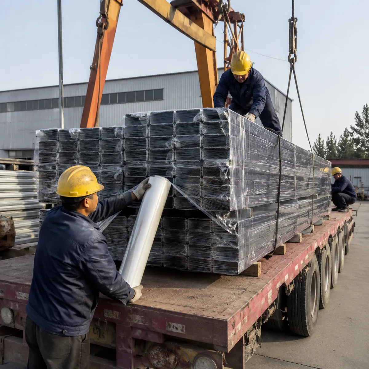 How a Steel Building Ships From a Chinese Factory: the Port-to-Port Journey - illustrative