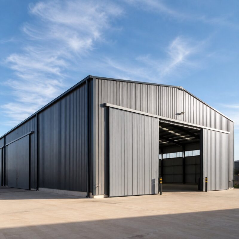 Prefab steel warehouse with insulated roof cladding system