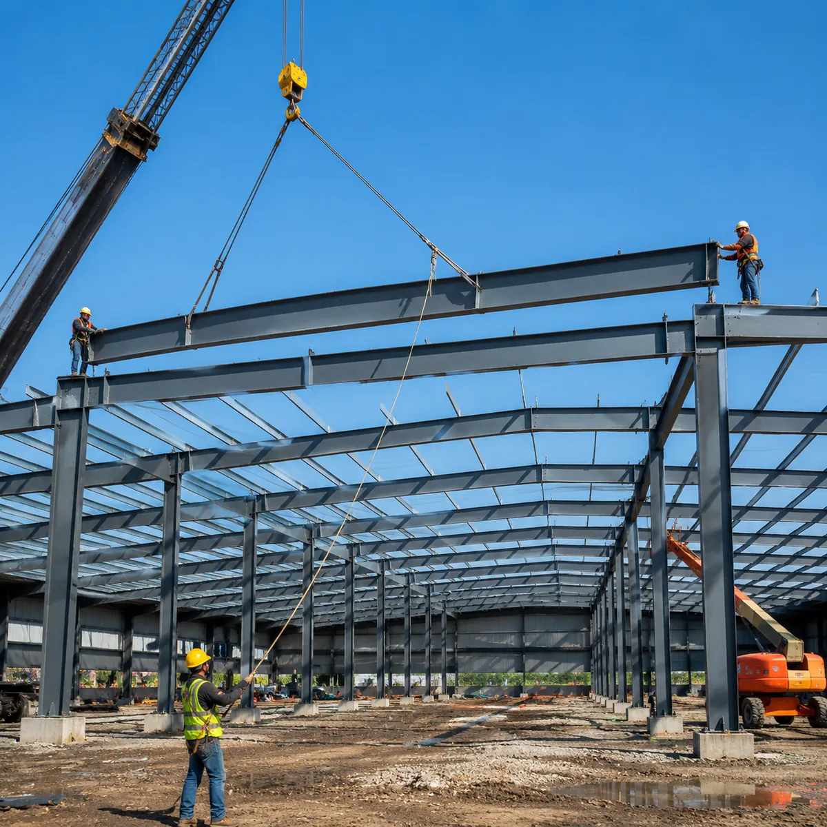what is a prefab steel warehouse site detail